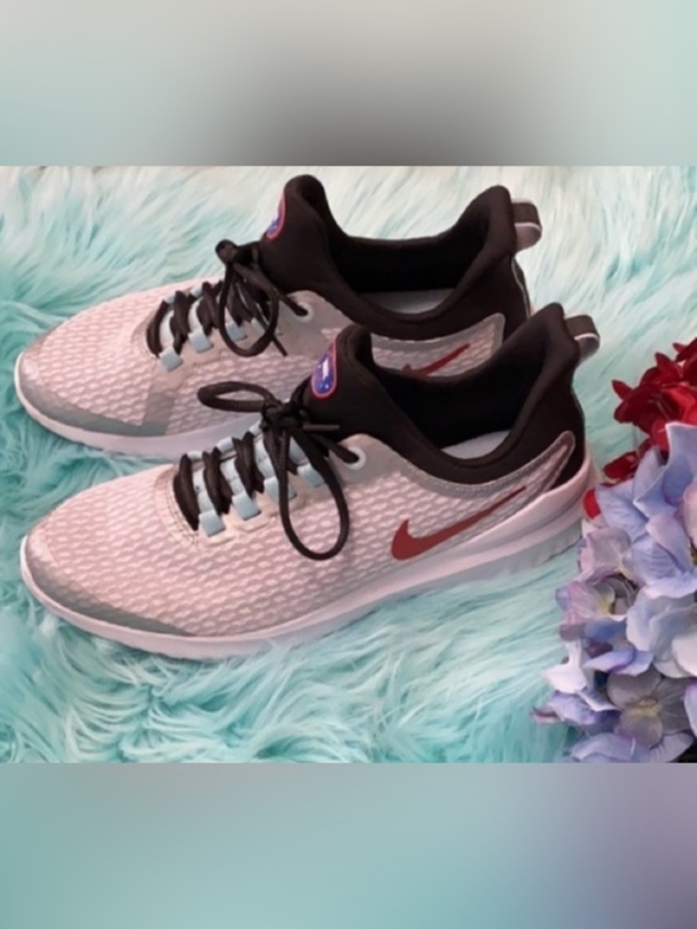 Nike Sneakers Blue Red White & Black Women 8.5 or Kids 7Y FIRM PRICE PERIOD!
